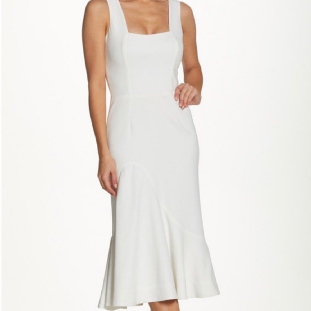 Dress The Population White Monica Midi Dress